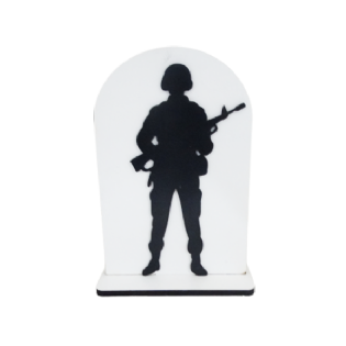 Display MDF Soldado Fuzil Em Pé MDF Decoração Festa