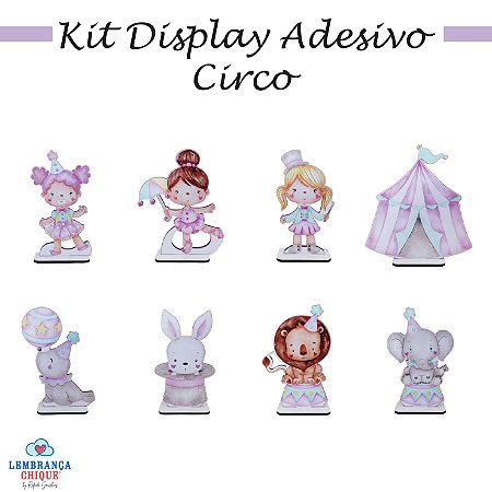 Kit Display Adesivo Decorativo Circo Placa Totem De Mdf