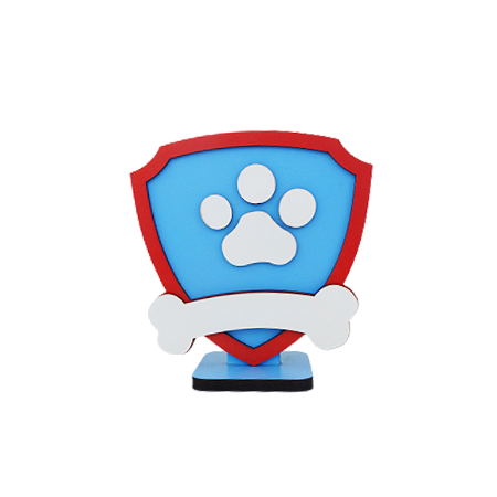 Mini Display Escudo Cães Heróis Azul Com Osso Festa