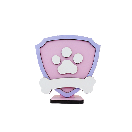 Mini Display Escudo Cães Heróis Rosa Festa