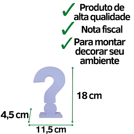 Display Ponto De Interrogação Chá Revelação Mdf Lilás