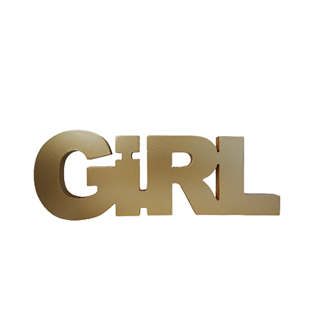 Palavra Girl Modelo 2 Decoração Chá de Bebê MDF Dourado