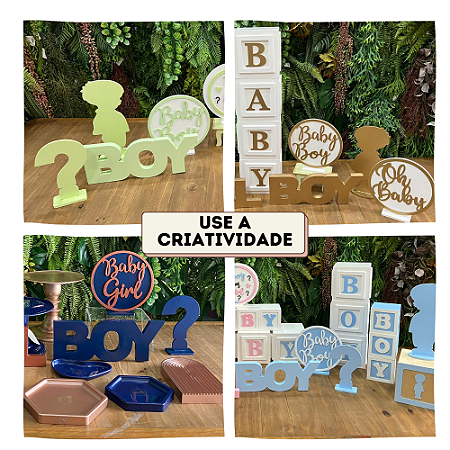 Display MDF Placa Decora Palavra Boy Verde Candy Modelo 2