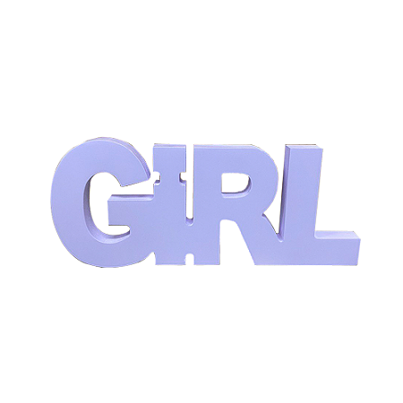 Palavra Girl Modelo 3 Decoração Chá de Bebê MDF Lilás