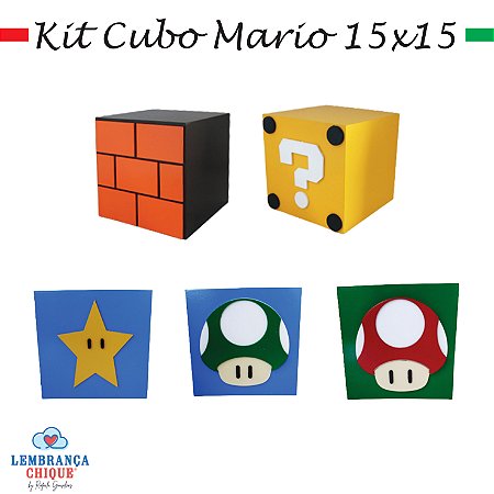Kit Cubo Encanador 15x15 Decorativo Festa Cenário Video Game