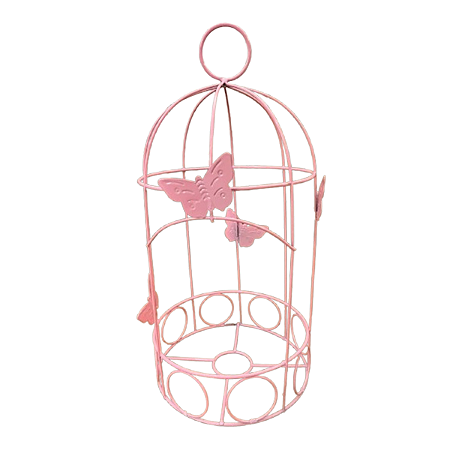 Gaiola Cute Borboleta Médio Rosa Decorativa Temática Festa