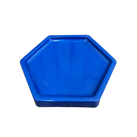 Bandeja Mosaico Sextavada Grande Azul Petróleo Decorativa