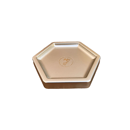 Bandeja Mosaico Sextavada Pequeno Dourado Decorativa