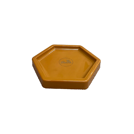 BANDEJA MOSAICO SEXTAVADA PEQ 15CM MOSTARDA