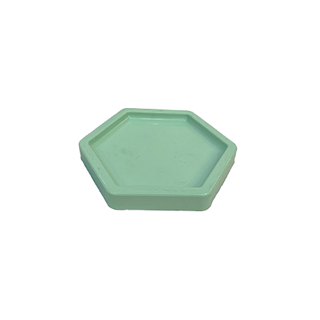 Bandeja Mosaico Sextavada Pequena Verde Candy Decorativa
