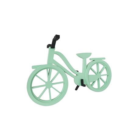 Bicicleta MDF Verde Água Pés E Guidão Soltos Decorar Festas