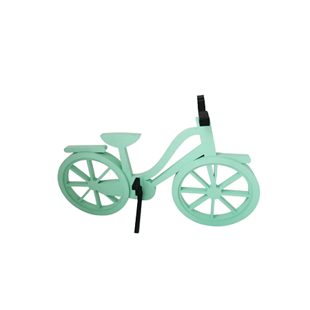 Bicicleta MDF Verde Água Pés E Guidão Soltos Decorar Festas