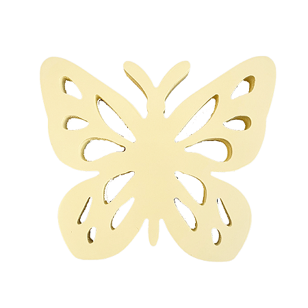 BORBOLETA FRICOTE MDF GRANDE AMARELO CANDY