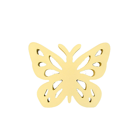 BORBOLETA FRICOTE MDF PEQUENA AMARELO CANDY