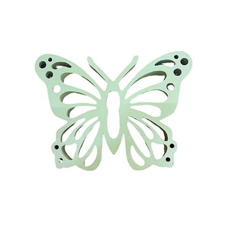BORBOLETA FRUFRU MDF PEQUENA VERDE CANDY