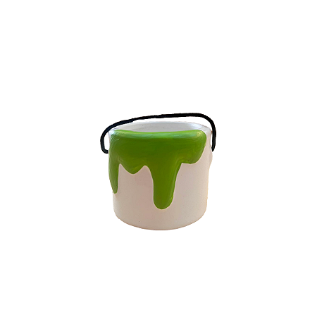 CACHEPOT BALDE DE TINTA VERDE LIMAO