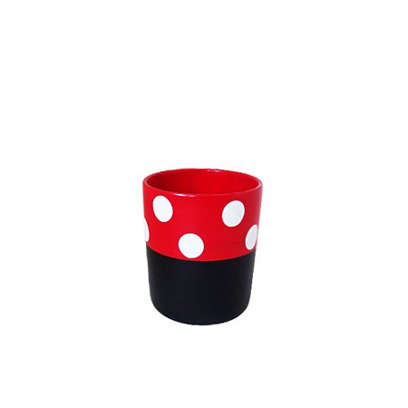 Cachepot Cerâmica Mouse MOD2 Bolinhas Branca Decoração Festa