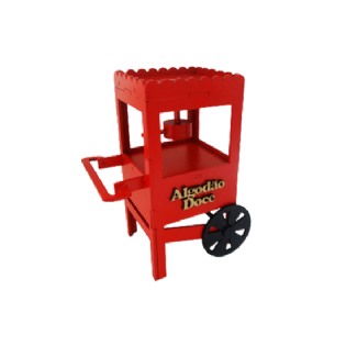 Carrinho De Algodão Doce Mdf Circo Decoração Festa Vermelho