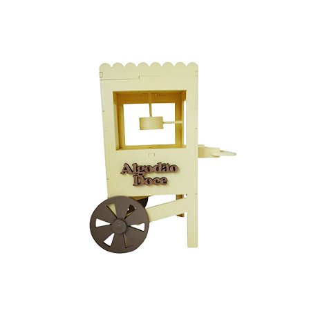 Carrinho De Algodão Doce Mdf Circo Decoração Amarelo Candy