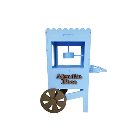 Carrinho De Algodão Doce Mdf Circo Decoração Festa Azul Bebê