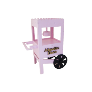 Carrinho De Algodão Doce Mdf Circo Decoração Rosa Bebê