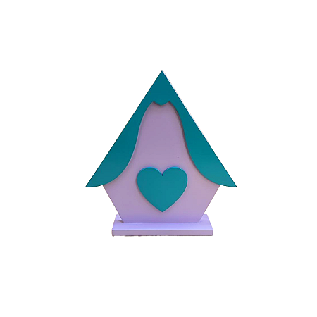 CASINHA MDF PEQ LILAS COM VERDE AGUA
