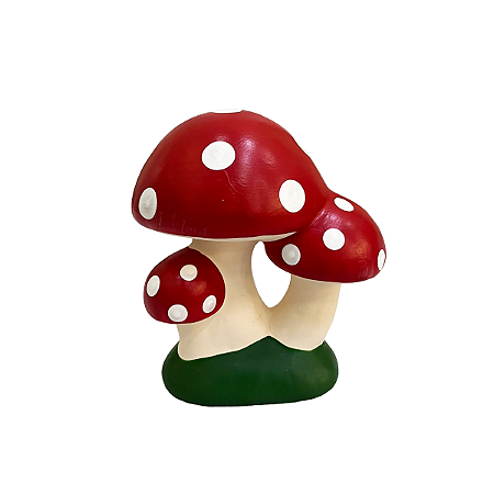 COGUMELO TRIPLO CERÂMICA VERMELHO