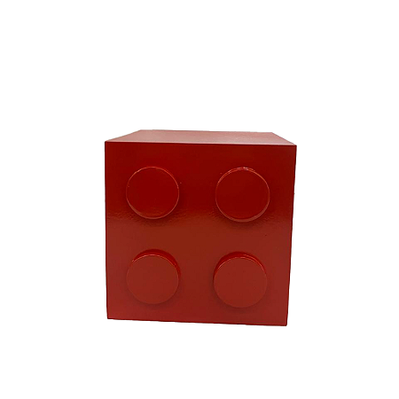 Cubo Pecinha De Montar MDF Quadrado Vermelho Decorar Festa