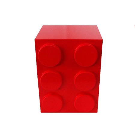 Cubo Pecinha De Montar MDF Retangular Vermelho Decorar Festa