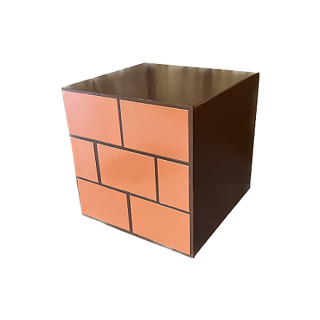 Cubo Mdf Tijolinho Marrom Decorativo Para Festa Cenário