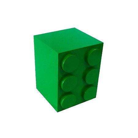 CUBO LEGO MDF RETANGULAR VERDE