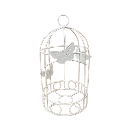 Gaiola Cute Borboleta Pequeno Branco Decorativa Temática