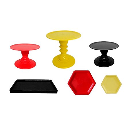 Kit Festa Comemore Só Boleiras 6 Pcs Preto Vermelho Amarelo