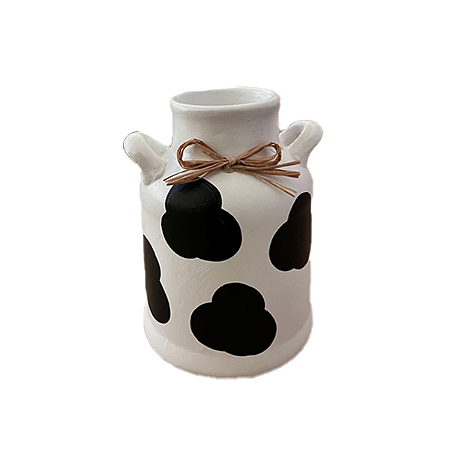 Leiteira Cerâmica Vaquinha Decorativa Cachepot Vaso Festa