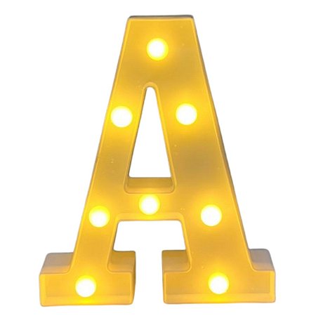 LETRA LED A PLASTICO BRANCO 22CM