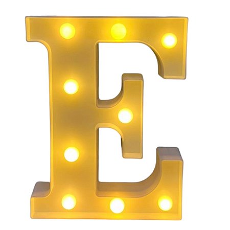 LETRA LED E PLASTICO BRANCO 22CM