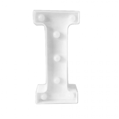 LETRA LED I PLASTICO BRANCO 22CM