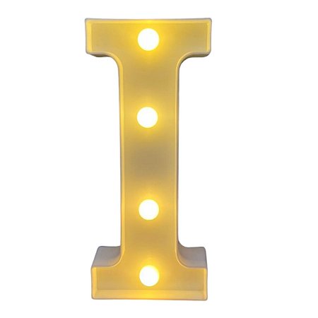 LETRA LED I PLASTICO BRANCO 22CM