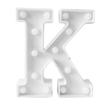 LETRA LED K PLASTICO BRANCO