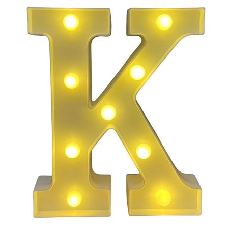 LETRA LED K PLASTICO BRANCO
