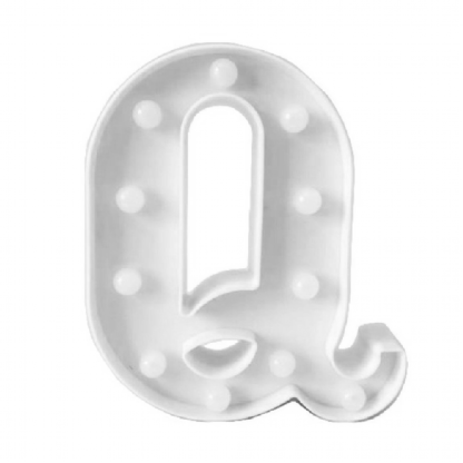 LETRA LED Q PLASTICO BRANCO 22CM