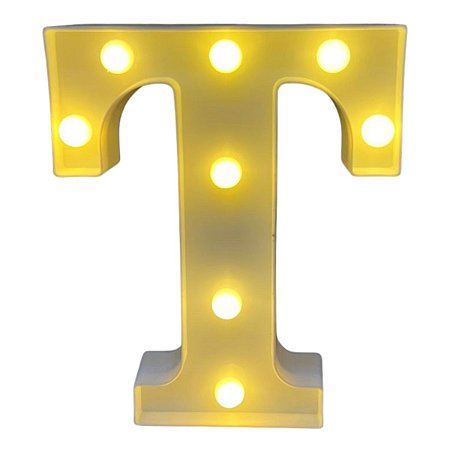 LETRA LED T PLASTICO BRANCO 22CM