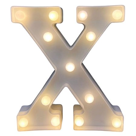 LETRA LED X PLASTICO BRANCO 22CM