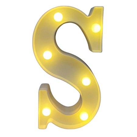 LETRA LED S PLASTICO BRANCO 22CM