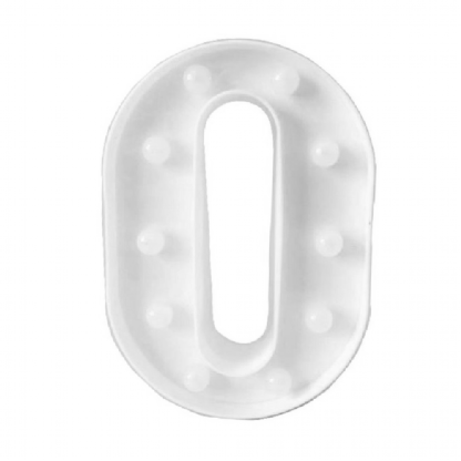 LETRA LED O PLASTICO BRANCO 22CM