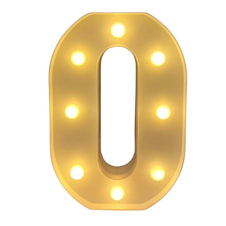 LETRA LED O PLASTICO BRANCO 22CM