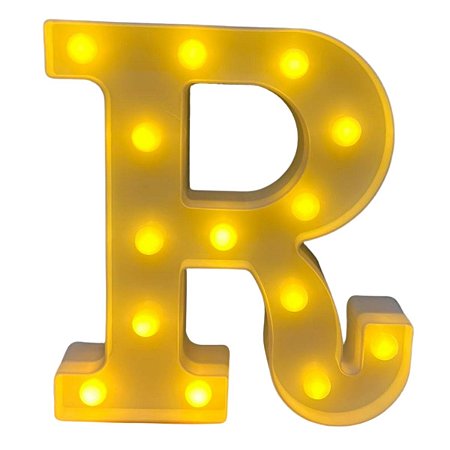 LETRA LED R PLASTICO BRANCO 22CM