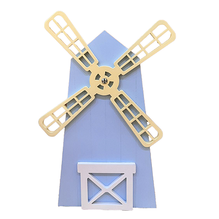 Moinho Mdf Azul Bebê Decorativo Cenário Para Festa Fazenda