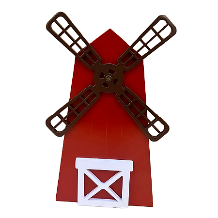 Moinho Mdf Vermelho Decorativo Cenário Para Festa Fazenda