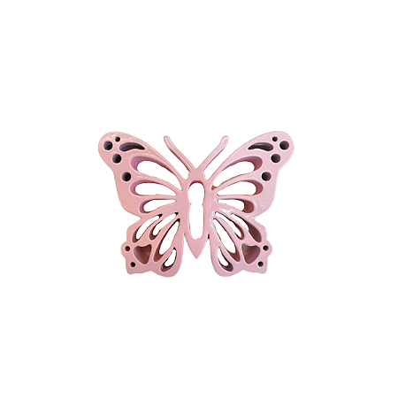 MINI BORBOLETA FRUFRU MDF ROSA BEBE